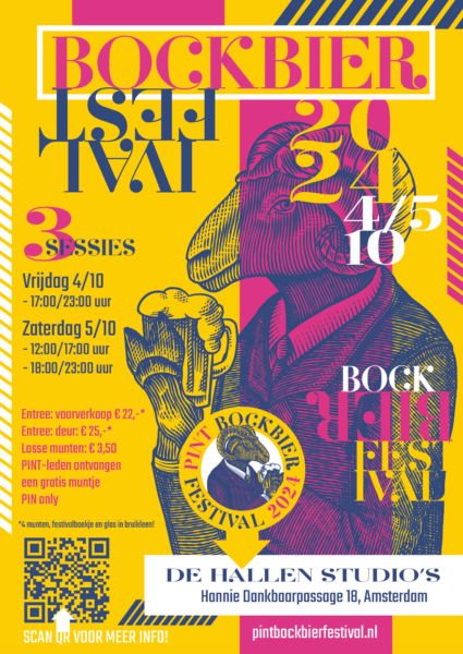 PINT-Bockbierfestival 2024, poster geel